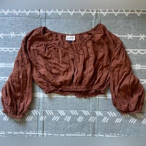 Universal Thread Brown/Copper Cropped Top